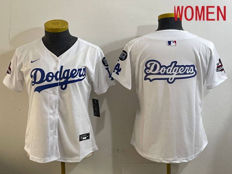 Women Los Angeles Dodgers Blank White Game 2024 Nike MLB Jersey style 12095